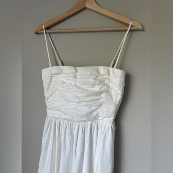 NEW Reformation Lissa Cotton Midi Dress White Ivory Removable Strap | US 0 UK 4 - Picture 11 of 15